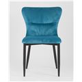 миниатюра Стул Лилиан велюровый бирюзовый мягкая обивка, черные металлические ножки №2