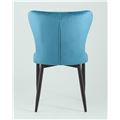 миниатюра Стул Лилиан велюровый бирюзовый мягкая обивка, черные металлические ножки №3