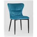 миниатюра Стул Лилиан велюровый бирюзовый мягкая обивка, черные металлические ножки №4