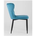 миниатюра Стул Лилиан велюровый бирюзовый мягкая обивка, черные металлические ножки №5