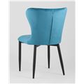 миниатюра Стул Лилиан велюровый бирюзовый мягкая обивка, черные металлические ножки №6