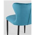 миниатюра Стул Лилиан велюровый бирюзовый мягкая обивка, черные металлические ножки №7