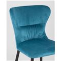 миниатюра Стул Лилиан велюровый бирюзовый мягкая обивка, черные металлические ножки №8