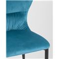 миниатюра Стул Лилиан велюровый бирюзовый мягкая обивка, черные металлические ножки №9
