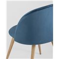миниатюра Стул Лион голубой, сиденье и спинка из голубого велюра, ножки из металла с принтом под натуральное де №7