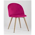 миниатюра Стул Лион обеденный обивка велюр цвет розовый, ножки покрашены под дерево №3