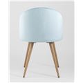 миниатюра Стул Лион пыльно-голубой, сиденье и спинка велюр, каркас оцинкованный металл с принтом под натурально №4