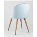 миниатюра Стул Лион пыльно-голубой, сиденье и спинка велюр, каркас оцинкованный металл с принтом под натурально №5