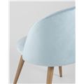 миниатюра Стул Лион пыльно-голубой, сиденье и спинка велюр, каркас оцинкованный металл с принтом под натурально №6