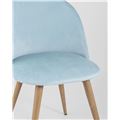 миниатюра Стул Лион пыльно-голубой, сиденье и спинка велюр, каркас оцинкованный металл с принтом под натурально №7