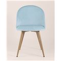 миниатюра Стул Лион пыльно-голубой, сиденье и спинка велюр, каркас оцинкованный металл с принтом под натурально №8