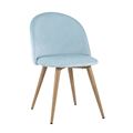 миниатюра Стул Лион пыльно-голубой, сиденье и спинка велюр, каркас оцинкованный металл с принтом под натурально №1