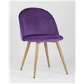 миниатюра Стул Лион с ромбами лиловый, металлические ножки под дерево, велюровая ткань, спинка с ромбовидной ст №3