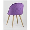 миниатюра Стул Лион с ромбами лиловый, металлические ножки под дерево, велюровая ткань, спинка с ромбовидной ст №6
