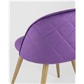 миниатюра Стул Лион с ромбами лиловый, металлические ножки под дерево, велюровая ткань, спинка с ромбовидной ст №7