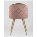 миниатюра Стул Лион с ромбами розовый, металлические ножки под дерево, велюровая ткань, спинка с ромбовидной ст №4