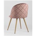 миниатюра Стул Лион с ромбами розовый, металлические ножки под дерево, велюровая ткань, спинка с ромбовидной ст №5