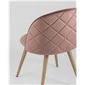 миниатюра Стул Лион с ромбами розовый, металлические ножки под дерево, велюровая ткань, спинка с ромбовидной ст №6