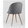 миниатюра Стул Лион с ромбами серый, металлические ножки под дерево, велюровая ткань, спинка с ромбовидной стеж №4