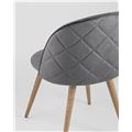 миниатюра Стул Лион с ромбами серый, металлические ножки под дерево, велюровая ткань, спинка с ромбовидной стеж №5