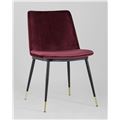миниатюра Стул Мелисса велюр цвет бордовый ножки металл с золотым декором №2