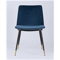миниатюра Стул Мелисса велюр цвет синий ножки металл с золотым декором №3