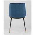 миниатюра Стул Мелисса велюр цвет синий ножки металл с золотым декором №5