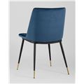миниатюра Стул Мелисса велюр цвет синий ножки металл с золотым декором №6