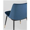 миниатюра Стул Мелисса велюр цвет синий ножки металл с золотым декором №7