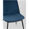 миниатюра Стул Мелисса велюр цвет синий ножки металл с золотым декором №8