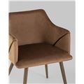 миниатюра Стул Монарх коричневый обивка плотная ткань, металлические ножки №7
