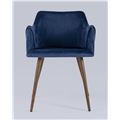 миниатюра Стул Монарх королевский синий обивка плотная ткань, металлические ножки №2