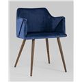миниатюра Стул Монарх королевский синий обивка плотная ткань, металлические ножки №3