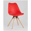 миниатюра Стул мягкий Арианда красный, пластик, экокожа, каркас натуральный некрашеный массив бука №2