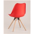 миниатюра Стул мягкий Арианда красный, пластик, экокожа, каркас натуральный некрашеный массив бука №5