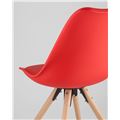 миниатюра Стул мягкий Арианда красный, пластик, экокожа, каркас натуральный некрашеный массив бука №6