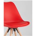 миниатюра Стул мягкий Арианда красный, пластик, экокожа, каркас натуральный некрашеный массив бука №7