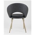 миниатюра Стул мягкий обеденный Кензи обивка экокожа цвет серый, золотые ножки №5