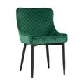 миниатюра Стул мягкий Ститч ткань велюр изумрудный прострочка и черные металлические ножки №1