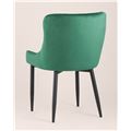 миниатюра Стул мягкий Ститч ткань велюр изумрудный прострочка и черные металлические ножки №4