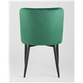 миниатюра Стул мягкий Ститч ткань велюр изумрудный прострочка и черные металлические ножки №6