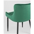 миниатюра Стул мягкий Ститч ткань велюр изумрудный прострочка и черные металлические ножки №7