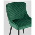 миниатюра Стул мягкий Ститч ткань велюр изумрудный прострочка и черные металлические ножки №8