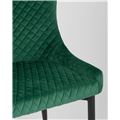 миниатюра Стул мягкий Ститч ткань велюр изумрудный прострочка и черные металлические ножки №9
