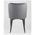 миниатюра Стул мягкий Ститч ткань велюр серый прострочка, черные металлические ножки №6