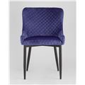 миниатюра Стул мягкий Ститч ткань велюр синий прострочка и черные металлические ножки №2