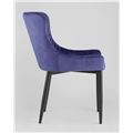 миниатюра Стул мягкий Ститч ткань велюр синий прострочка и черные металлические ножки №5