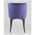 миниатюра Стул мягкий Ститч ткань велюр синий прострочка и черные металлические ножки №6