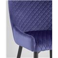 миниатюра Стул мягкий Ститч ткань велюр синий прострочка и черные металлические ножки №7