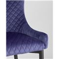 миниатюра Стул мягкий Ститч ткань велюр синий прострочка и черные металлические ножки №8
